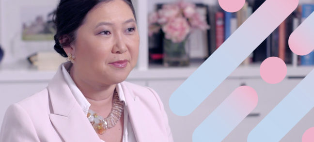 Dr. Constance Chen discusses Resensation and breast reconstruction options for women after mastectomy during an interview in an office at her surgical practice