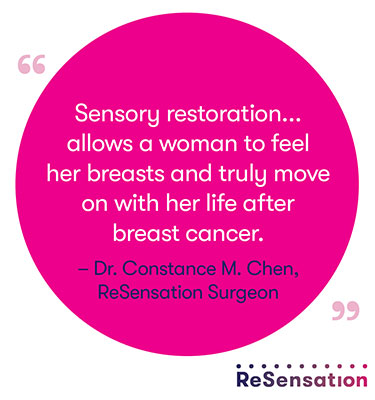 Quote about the benefits of Resensation by Constance Chang MD